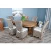 1.8m Reclaimed Teak Oval Pedestal Table with 6 Latifa Dining Chairs - 3