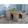 1.8m Reclaimed Teak Oval Pedestal Dining Table with 6 Riviera Chairs - 3