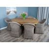 1.8m Reclaimed Teak Oval Pedestal Dining Table with 6 Riviera Chairs - 6