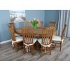 1.8m Reclaimed Teak Oval Pedestal Dining Table with 6 or 8 Santos Chairs - 9