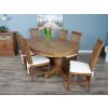1.8m Reclaimed Teak Oval Pedestal Dining Table with 6 or 8 Santos Chairs - 1