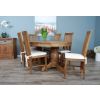 1.8m Reclaimed Teak Oval Pedestal Dining Table with 6 or 8 Santos Chairs - 2