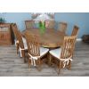 1.8m Reclaimed Teak Oval Pedestal Dining Table with 6 or 8 Santos Chairs - 7