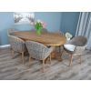 1.8m Reclaimed Teak Oval Pedestal Dining Table with 6 Scandi Armchairs  - 3