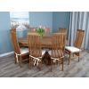 1.8m Reclaimed Teak Oval Pedestal Dining Table with 6 Vikka Chairs  - 9