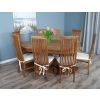 1.8m Reclaimed Teak Oval Pedestal Dining Table with 6 Vikka Chairs  - 10