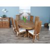 1.8m Reclaimed Teak Oval Pedestal Dining Table with 6 Vikka Chairs  - 0