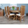 1.8m Reclaimed Teak Oval Pedestal Dining Table with 6 Vikka Chairs  - 1
