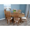 1.8m Reclaimed Teak Oval Pedestal Dining Table with 6 Vikka Chairs  - 2