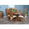 1.8m Reclaimed Teak Oval Pedestal Dining Table with 6 Vikka Chairs  - 4