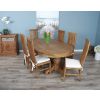 1.8m Reclaimed Teak Oval Pedestal Dining Table with 6 Vikka Chairs  - 5
