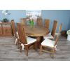 1.8m Reclaimed Teak Oval Pedestal Dining Table with 6 Vikka Chairs  - 8