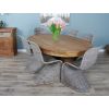 1.8m Reclaimed Teak Oval Pedestal Dining Table with 6 Zorro Chairs  - 2