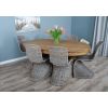 1.8m Reclaimed Teak Oval Pedestal Dining Table with 6 Zorro Chairs  - 4