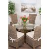 1.2m Reclaimed Teak Flute Root Circular Dining Table with 4 Latifa Dining Chairs - 12