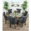 1.2m Reclaimed Teak Flute Root Circular Dining Table with 4 Windsor Ring Back Dining Chairs - 8