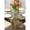 1.2m Reclaimed Teak Flute Root Circular Dining Table with 4 Latifa Dining Chairs - 7