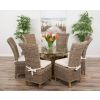 1.2m Reclaimed Teak Flute Root Circular Dining Table with 4 Latifa Dining Chairs - 13