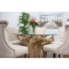 1.2m Reclaimed Teak Flute Root Circular Dining Table with 4 Windsor Ring Back Dining Chairs - 14