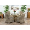 1.2m Reclaimed Teak Flute Root Circular Dining Table with 4 Donna Dining Chairs  - 8