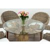 1.2m Reclaimed Teak Flute Root Circular Dining Table with 4 Scandi Armchairs - 9
