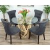 1.2m Java Root Circular Dining Table with 4 Windsor Ring Back Chairs  - 0