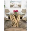 1.2m Java Root Circular Dining Table with 4 Stackable Zorro Chairs - 1