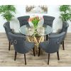1.2m Java Root Circular Dining Table with 4 Windsor Ring Back Chairs  - 6