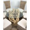 1.2m Java Root Circular Dining Table with 4 Latifa Chairs - 5