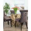 1.2m Java Root Circular Dining Table with 4 Velveteen Ring Back Dining Chairs  - 7
