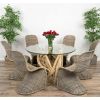 1.2m Java Root Circular Dining Table with 4 Stackable Zorro Chairs - 5