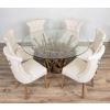 1.5m Reclaimed Teak Root Piece Circular Dining Table with 6 Windsor Ring Back Chairs - 3