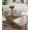 1.2m Reclaimed Teak Flute Root Circular Dining Table with 4 Windsor Ring Back Dining Chairs - 6