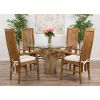 1.2m Reclaimed Teak Flute Root Circular Dining Table with 4 Vikka Armchairs - 5