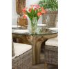 1.2m Reclaimed Teak Flute Root Circular Dining Table with 4 Latifa Dining Chairs - 4