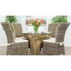 1.2m Reclaimed Teak Flute Root Circular Dining Table with 4 Latifa Dining Chairs - 2