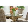 1.2m Reclaimed Teak Flute Root Circular Dining Table with 4 Latifa Dining Chairs - 1