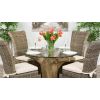 1.2m Reclaimed Teak Flute Root Circular Dining Table with 4 Latifa Dining Chairs - 0