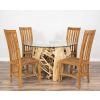 1.2m Java Root Circular Dining Table with 4 Santos Chairs - 0