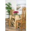 1.2m Java Root Circular Dining Table with 4 Santos Chairs - 1