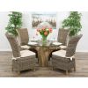 1.2m Reclaimed Teak Flute Root Circular Dining Table with 4 Latifa Dining Chairs - 6