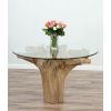 1.2m Reclaimed Teak Flute Root Circular Dining Table with 4 Donna Dining Chairs  - 12