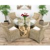 1.2m Java Root Circular Dining Table with 4 Donna Armchairs - 0