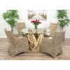 1.2m Java Root Circular Dining Table with 4 Donna Armchairs - 4