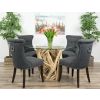 1.2m Java Root Circular Dining Table with 4 Windsor Ring Back Chairs  - 1