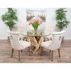 1.2m Java Root Circular Dining Table with 4 Windsor Ring Back Dining Chairs  - 0
