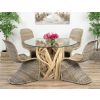 1.2m Java Root Circular Dining Table with 4 Stackable Zorro Chairs - 2
