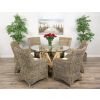 1.2m Java Root Circular Dining Table with 4 Donna Armchairs - 5