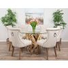 1.2m Java Root Circular Dining Table with 4 Windsor Ring Back Dining Chairs  - 6