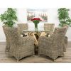 1.2m Java Root Circular Dining Table with 4 Donna Armchairs - 7